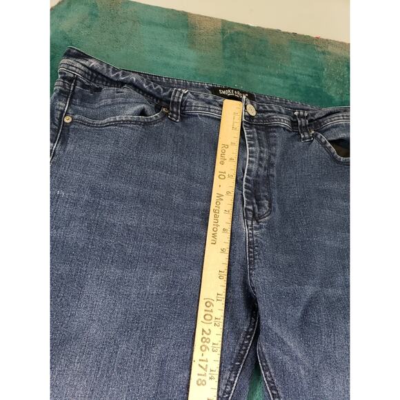 Smoke & Ash Jeans Size 38x32 Mens Blue Pants Stretch Denim Byron Straight - Picture 7 of 12